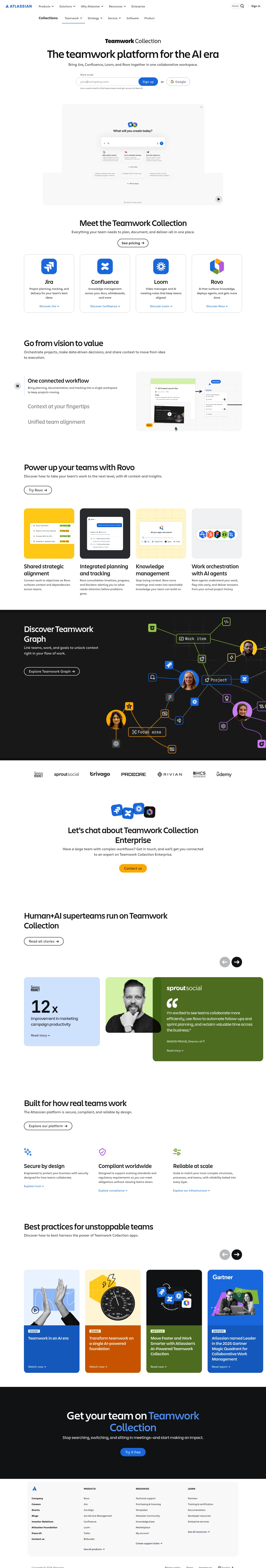 atlassian.com/collections/teamwork on desktop, full screenshot