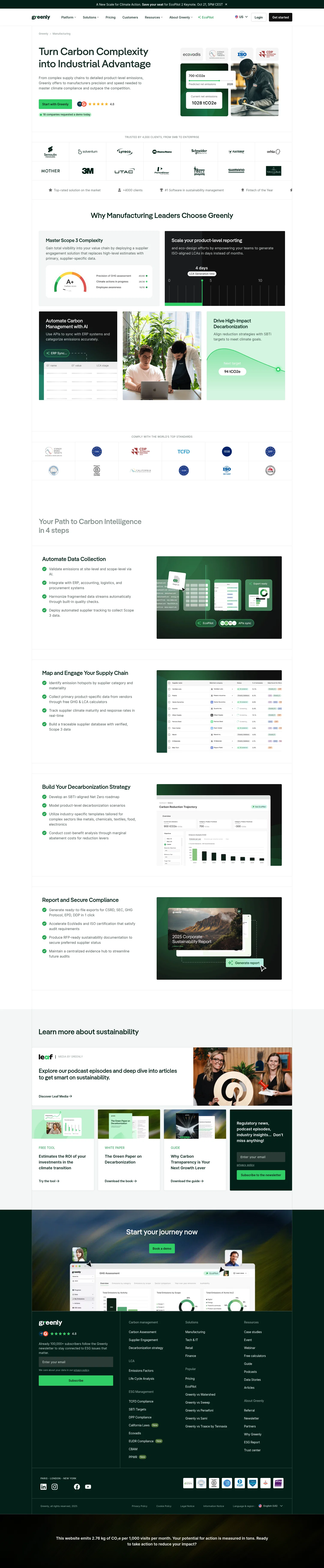 Greenly landing page