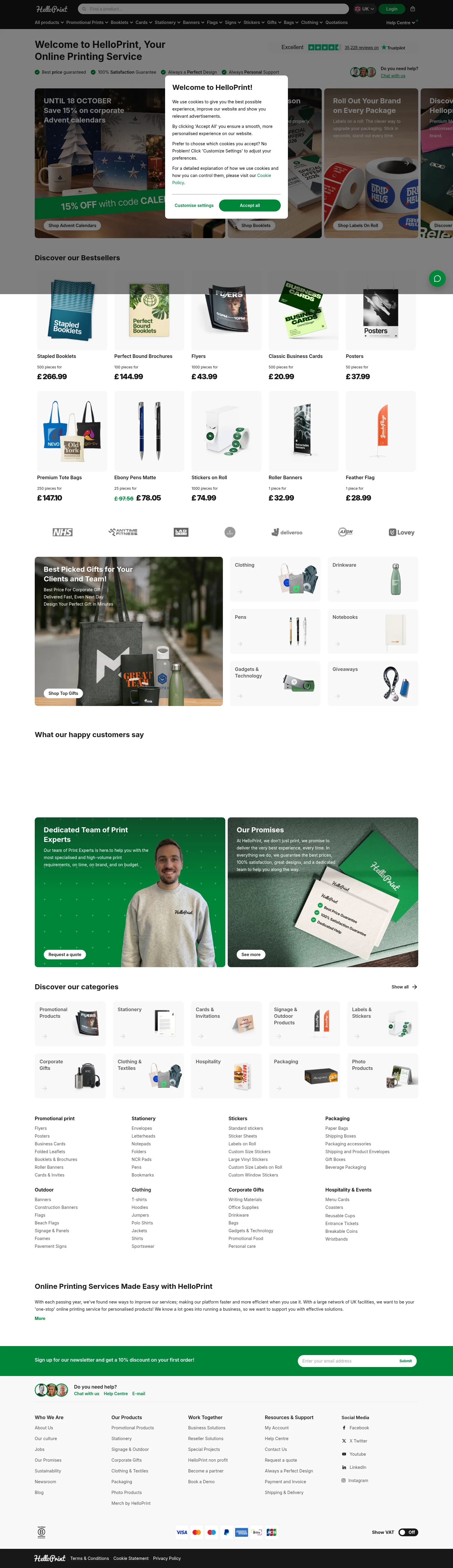 Helloprint landing page