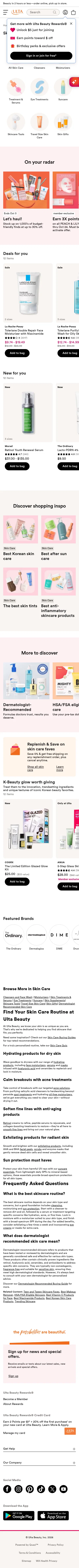 ulta.com/shop/skin-care on mobile