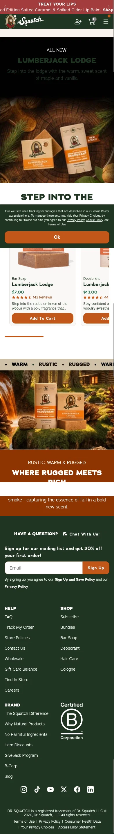 drsquatch.com/pages/lumberjack-lodge on mobile