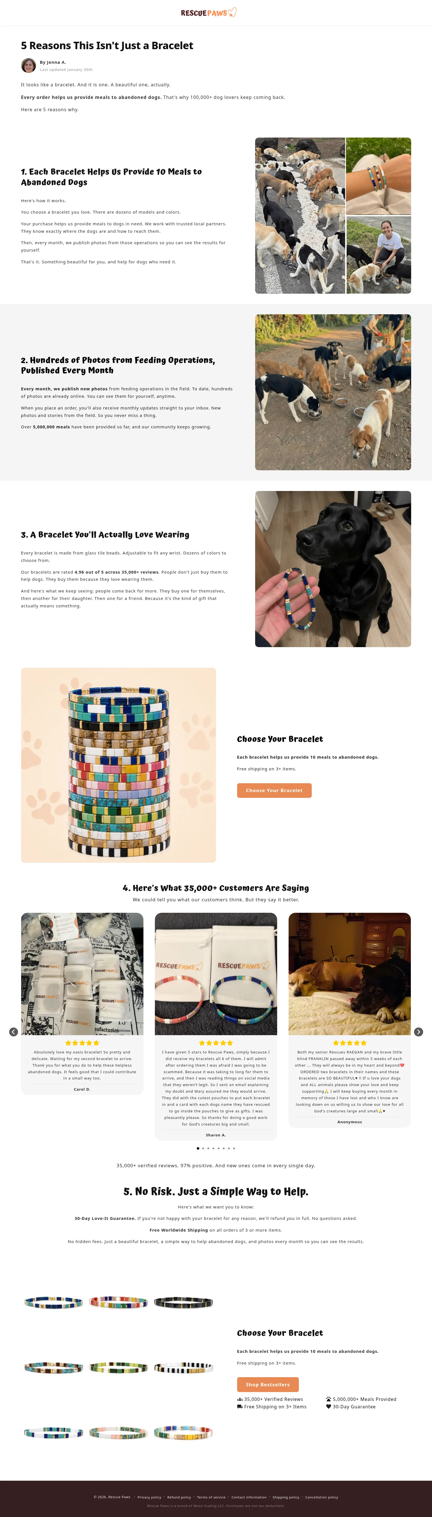 Rescue Paws landing page