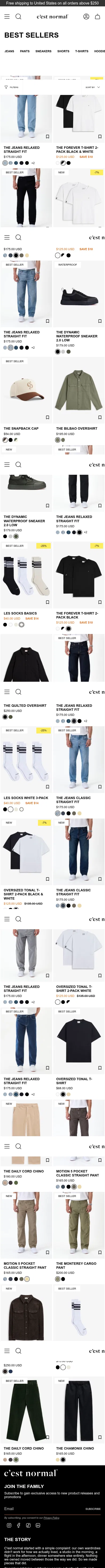 cestnormal.com/collections/bestsellers on mobile, full screenshot