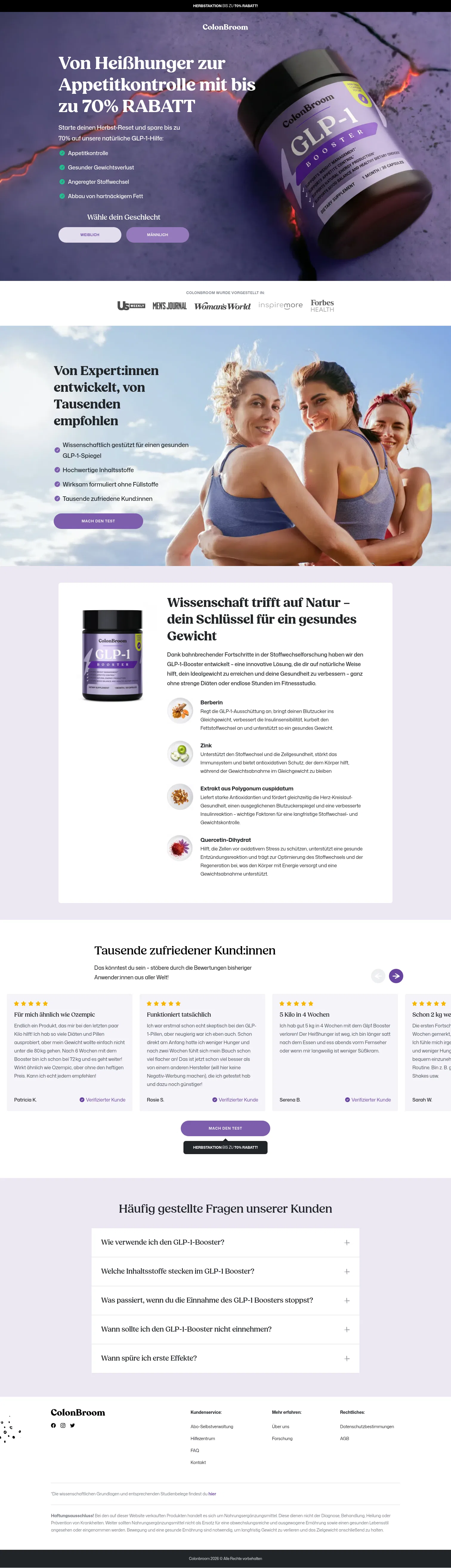 colonbroom.com/de/glp-1 on desktop, full screenshot