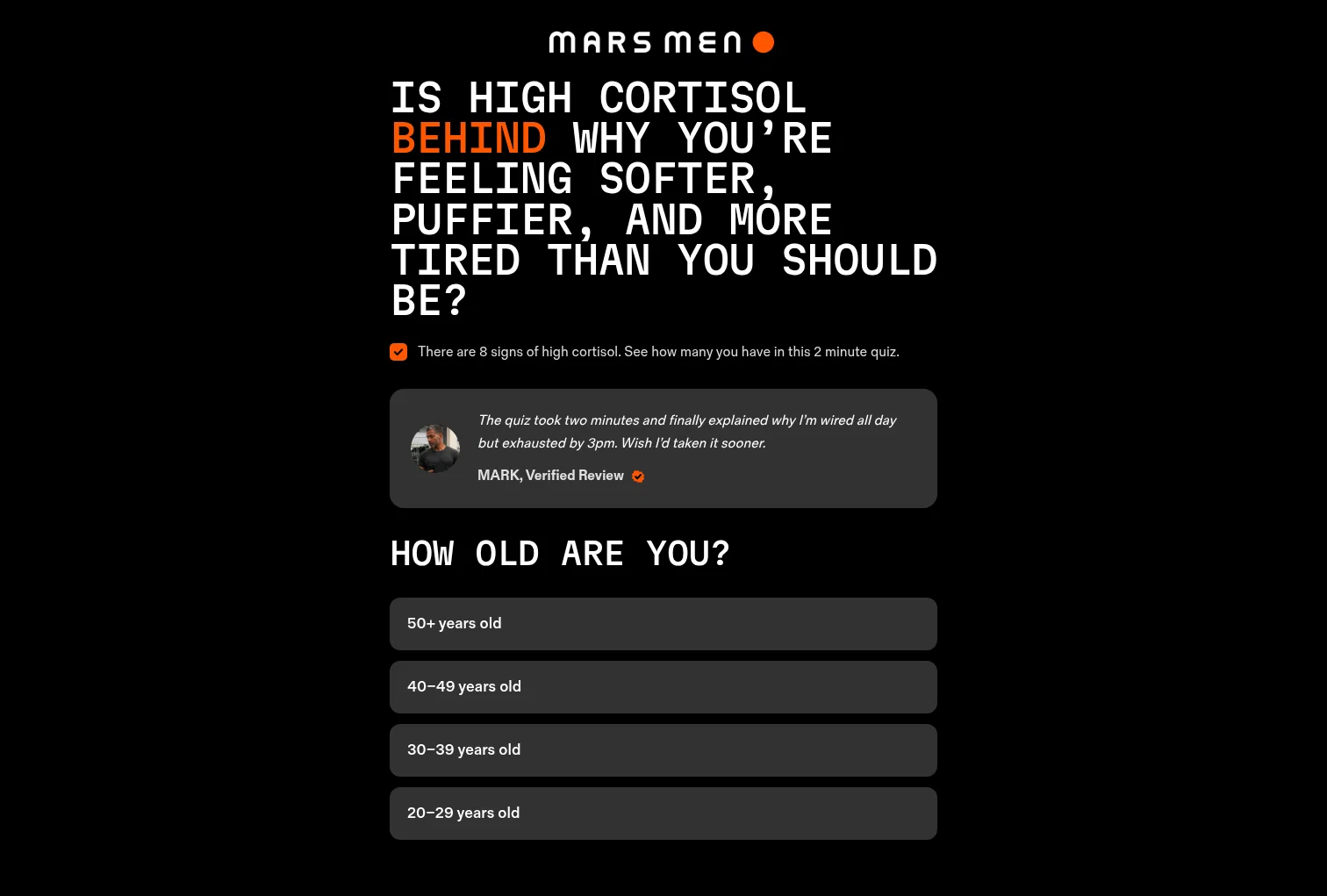 mengotomars.com/pages/cortisol-quiz on desktop