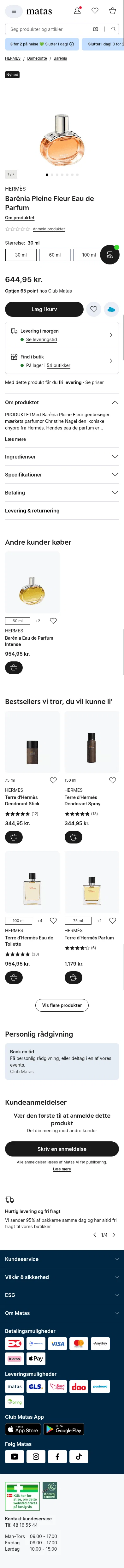 matas.dk/hermes-barenia-pleine-fleur-eau-de-parfum-30-ml on mobile
