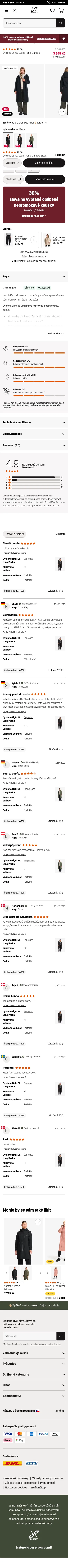 revolutionrace.cz/%C5%BEeny/bundy/svrchn%C3%AD-bundy/cyclone-light-3l-long-parka-women on mobile, full screenshot