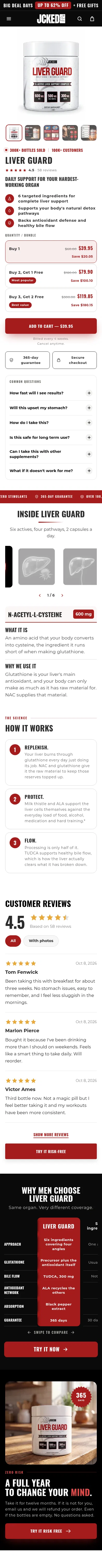 jcked.com/products/liver-guard on mobile, full screenshot