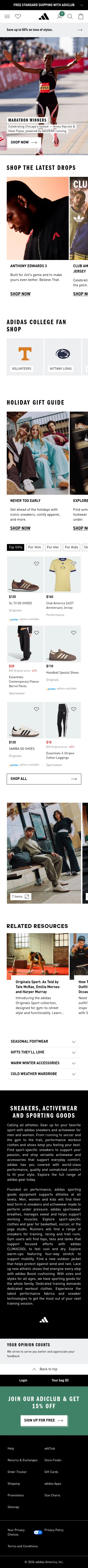 adidas.com on mobile