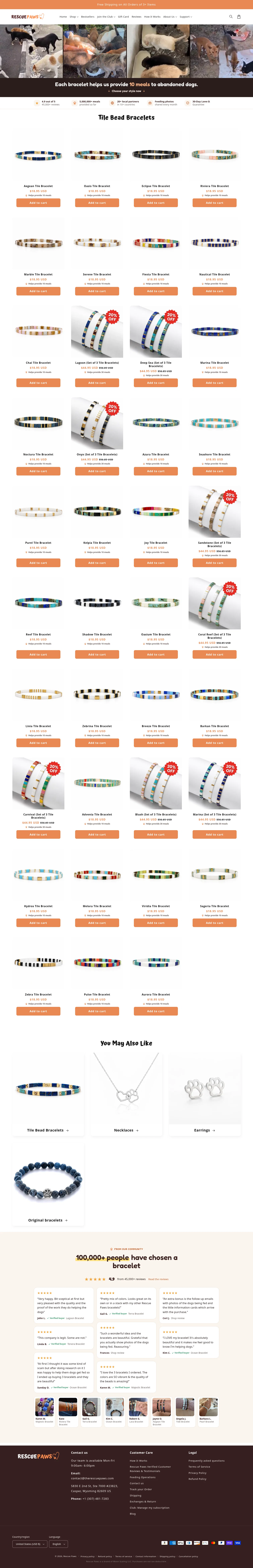 therescuepaws.com/collections/miyuki-bracelets on desktop