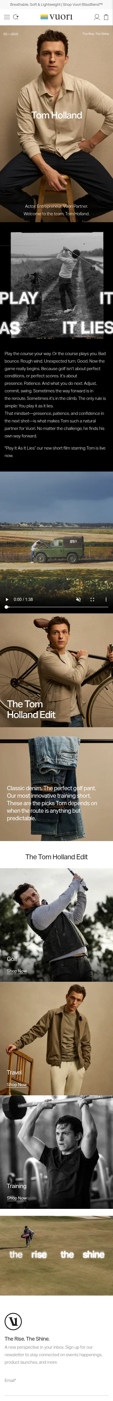 vuoriclothing.com/pages/tom-holland on mobile