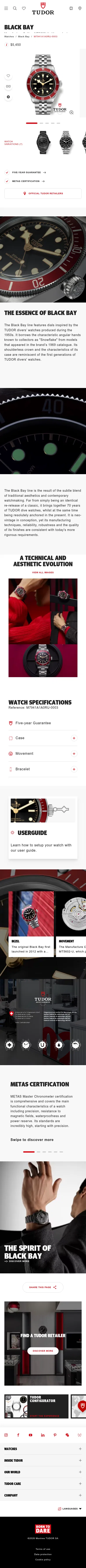 tudorwatch.com/watches/black-bay/m7941a1a0ru-0003 on mobile, full screenshot