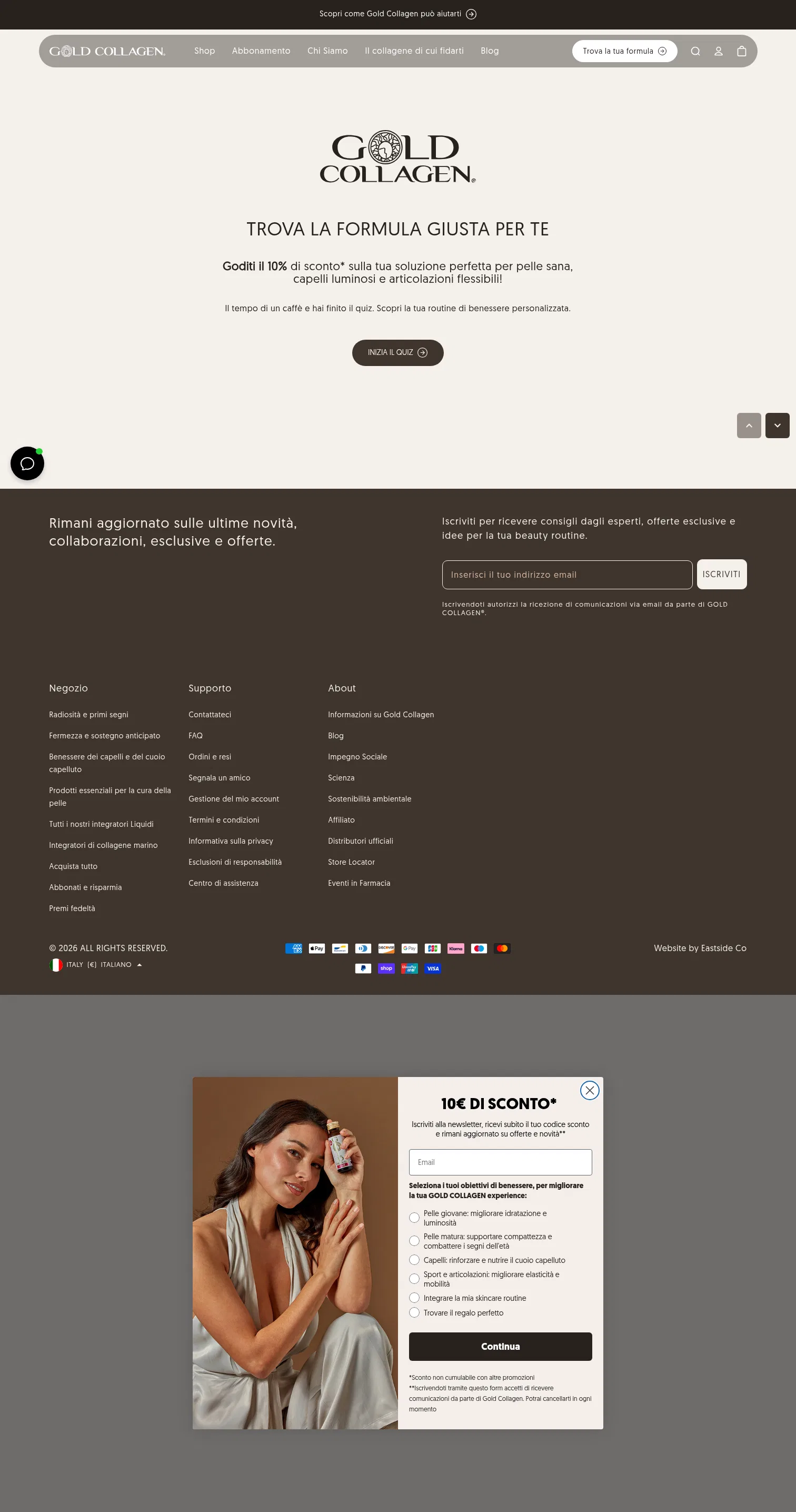 gold-collagen.com/it-it/pages/fai-il-nostro-quiz on desktop, full screenshot
