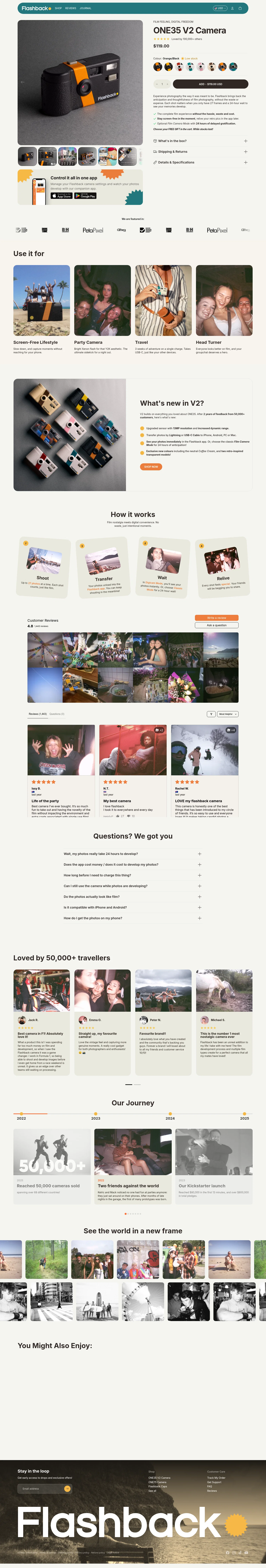 Flashback landing page
