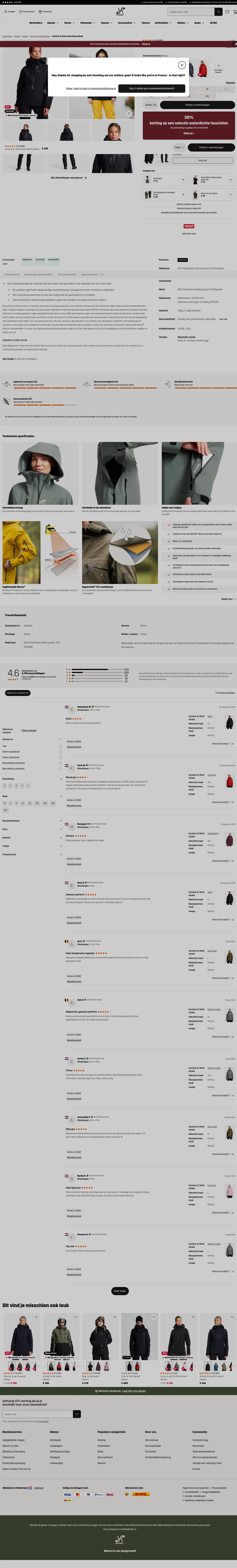 revolutionrace.nl/dames/jassen/shelljassen/cyclone-3l-shell-jacket-women on desktop, full screenshot