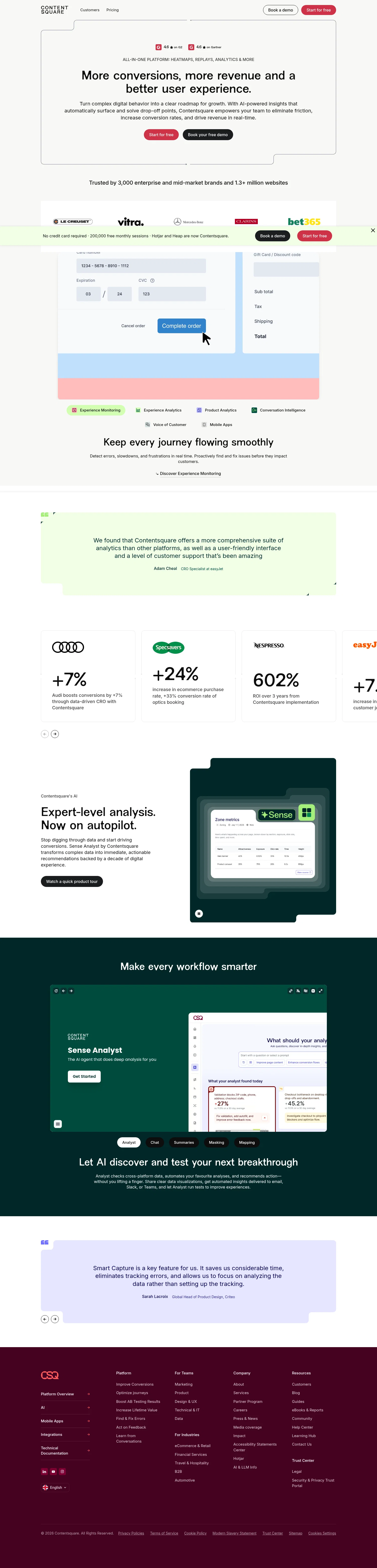 Contentsquare landing page