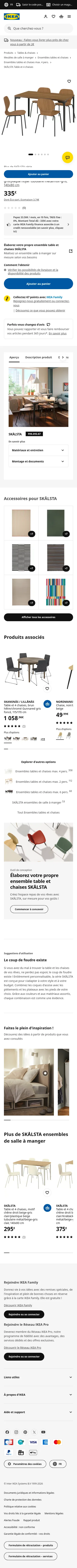 ikea.com/fr/fr/p/skalsta-table-et-4-chaises-motif-noyer-droit-noir-gris-plaque-noyer-tubulaire-metal-noir-gris-s99609367 on mobile, full screenshot