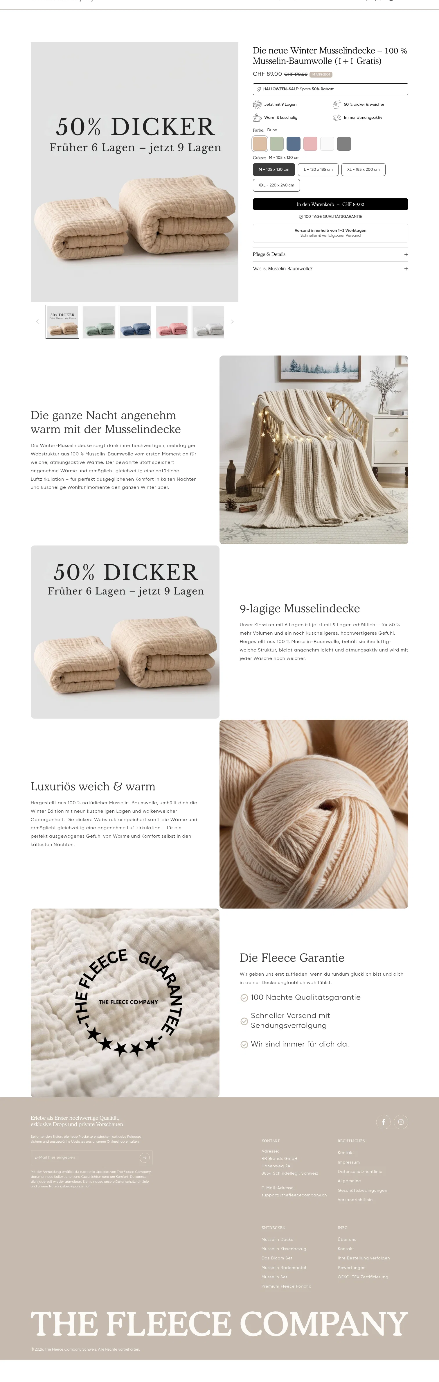 thefleececompany.ch/collections/bestseller/products/the-new-winter-muslin-blanket-100-muslin-cotton on desktop