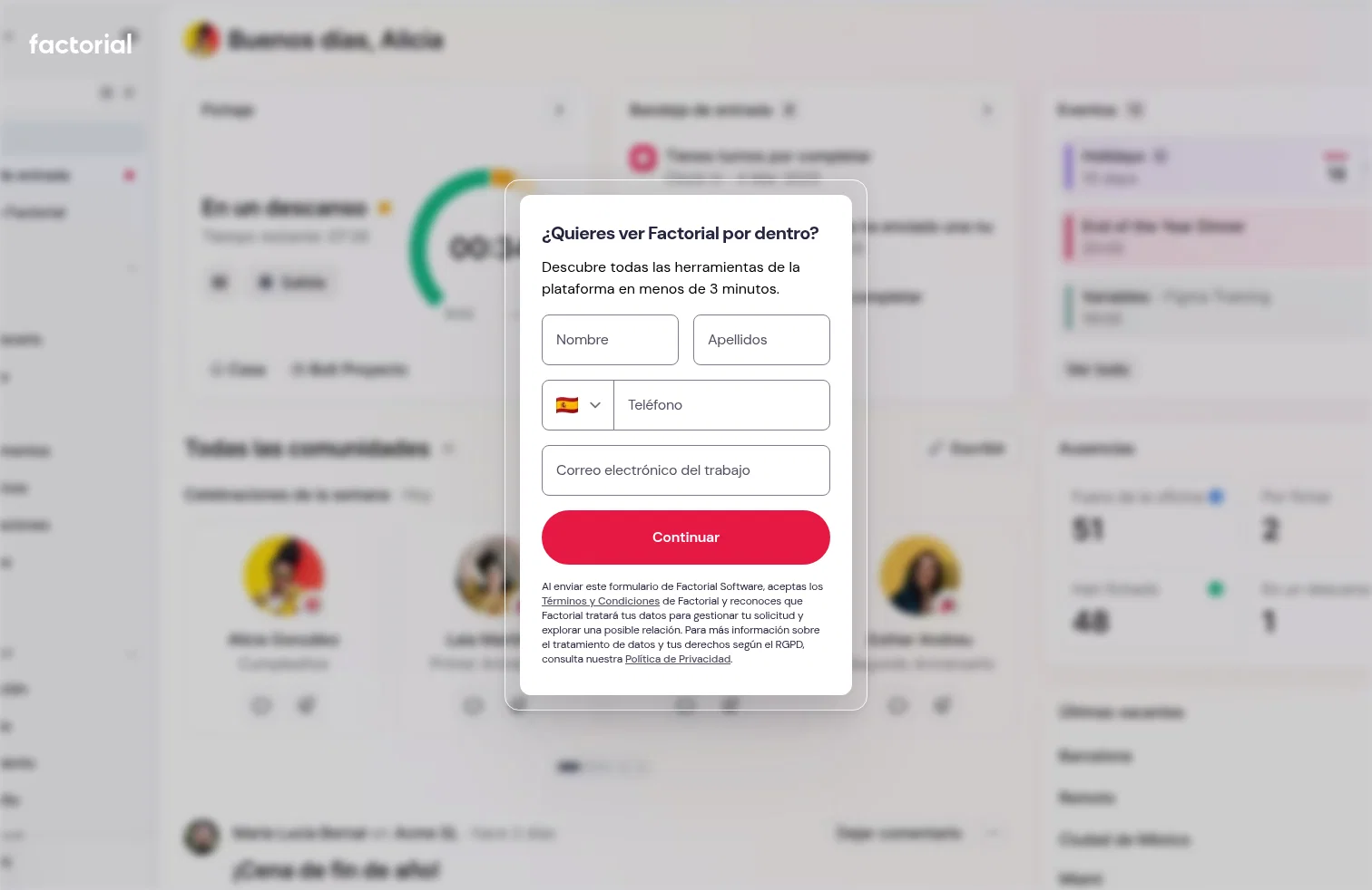 Factorial landing page