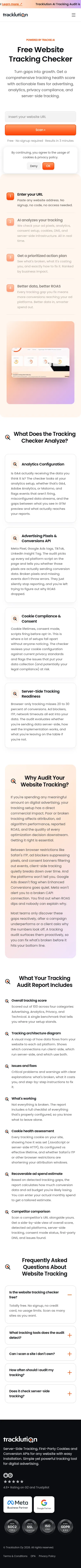 audit.tracklution.com on mobile, full screenshot