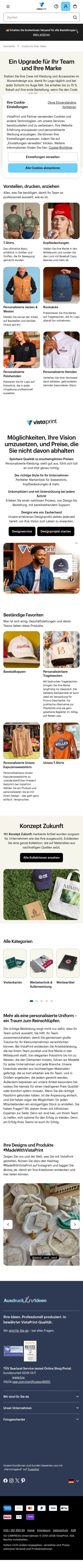 vistaprint.de/ausdruck-ihrer-ideen/bekleidung on mobile