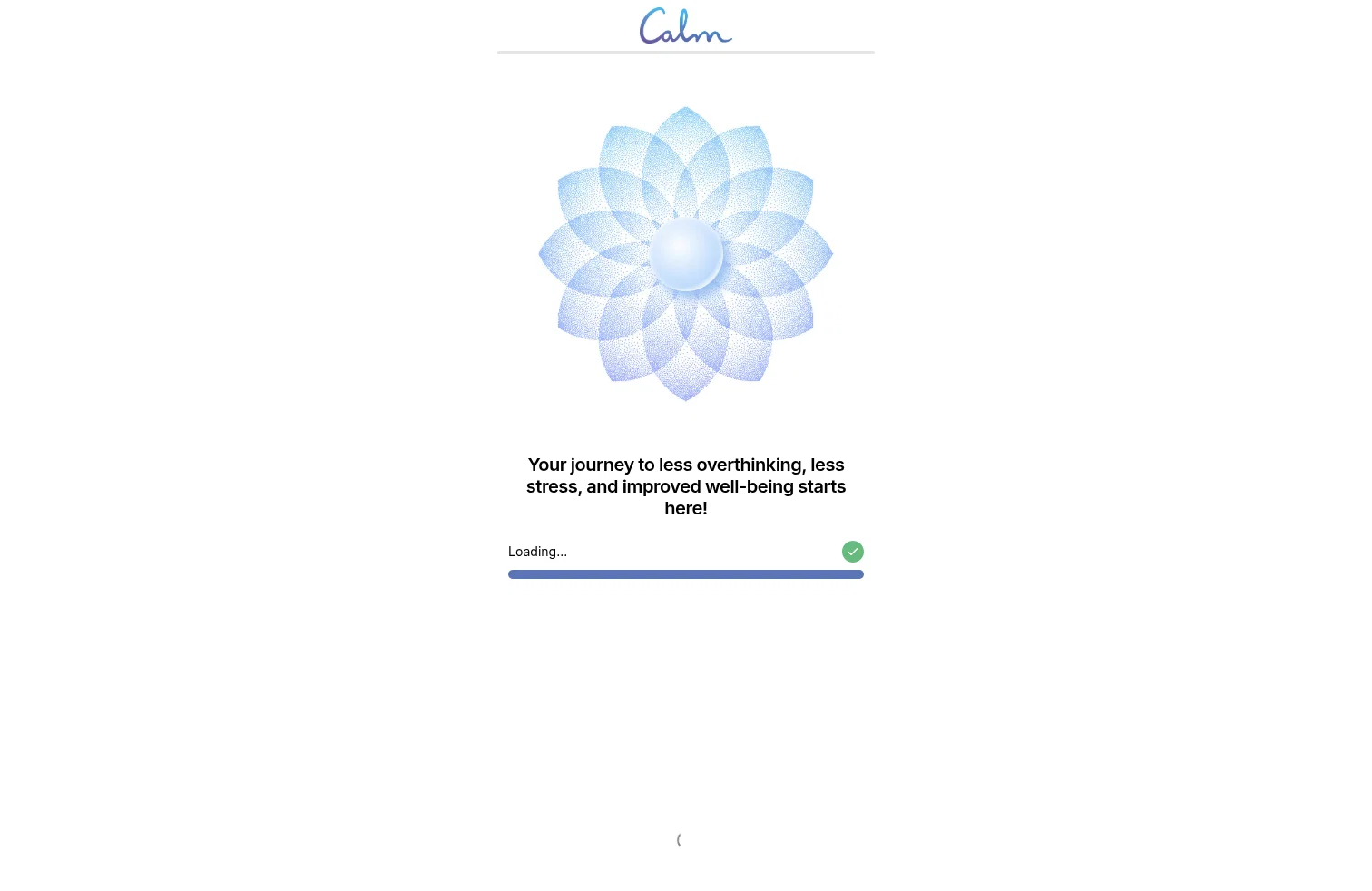 Calm landing page