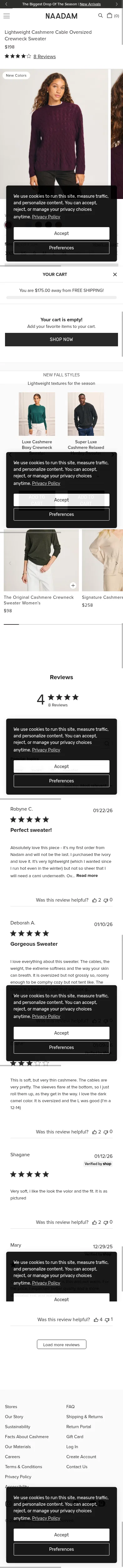 naadam.co/products/lightweight-cashmere-cable-oversized-crewneck-sweater on mobile, full screenshot