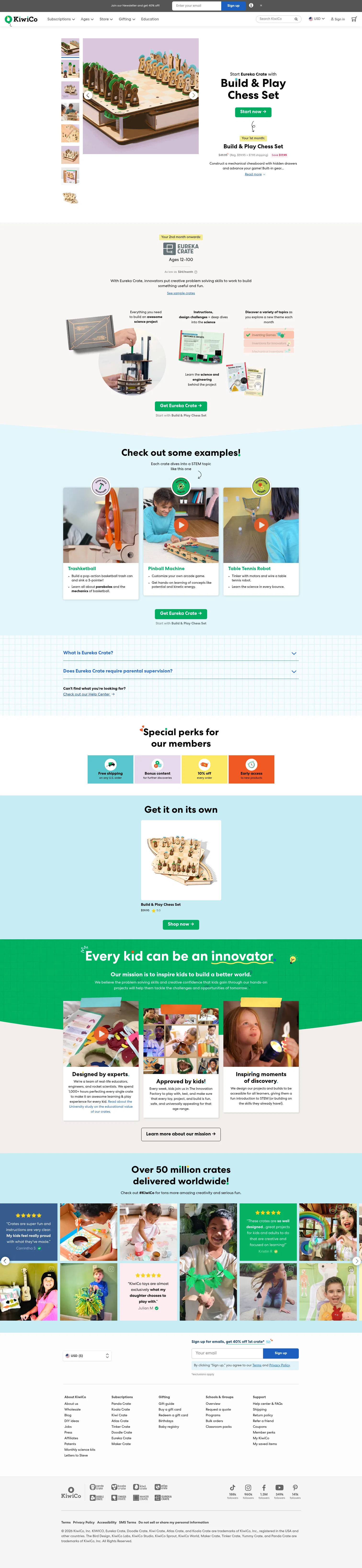 kiwico.com/start/buildandplaychessset on desktop, full screenshot