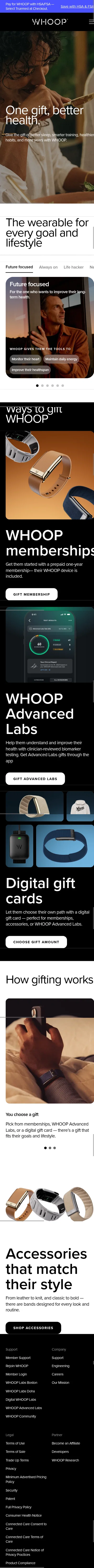 whoop.com/gifting on mobile
