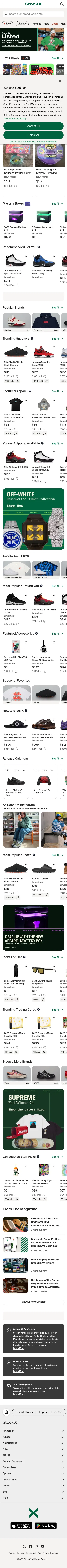 stockx.com on mobile, full screenshot