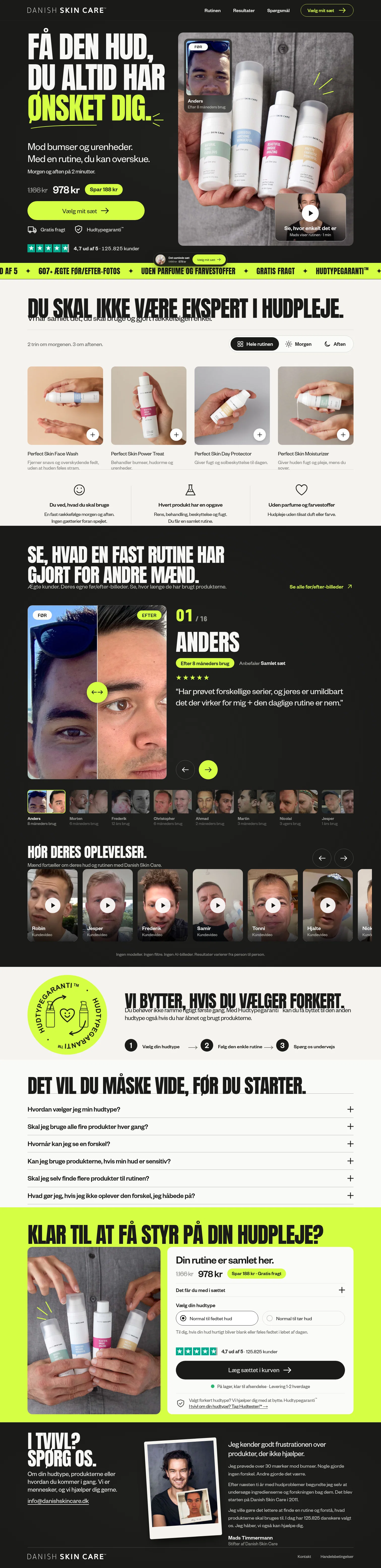 Danish Skin Care landing page