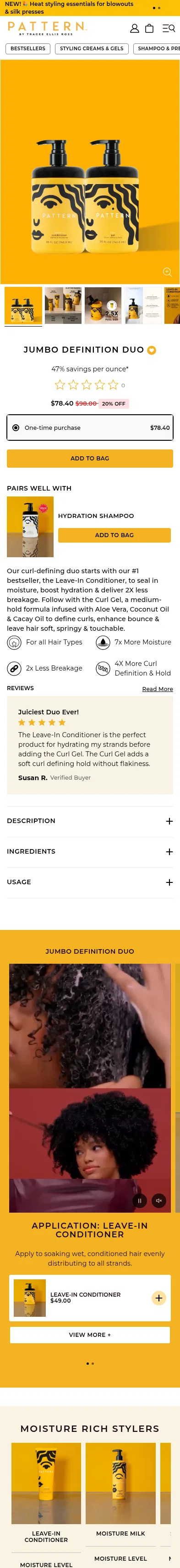 patternbeauty.com/products/leave-in-curl-gel-jumbo on mobile, full screenshot