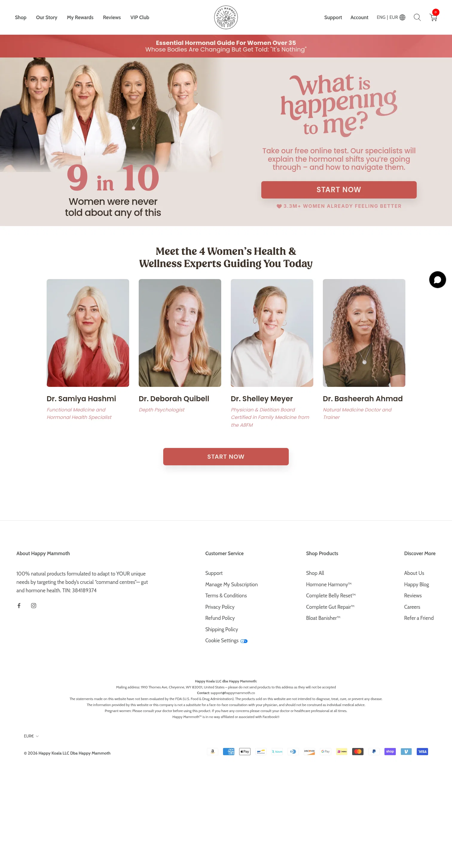 Happy Mammoth landing page