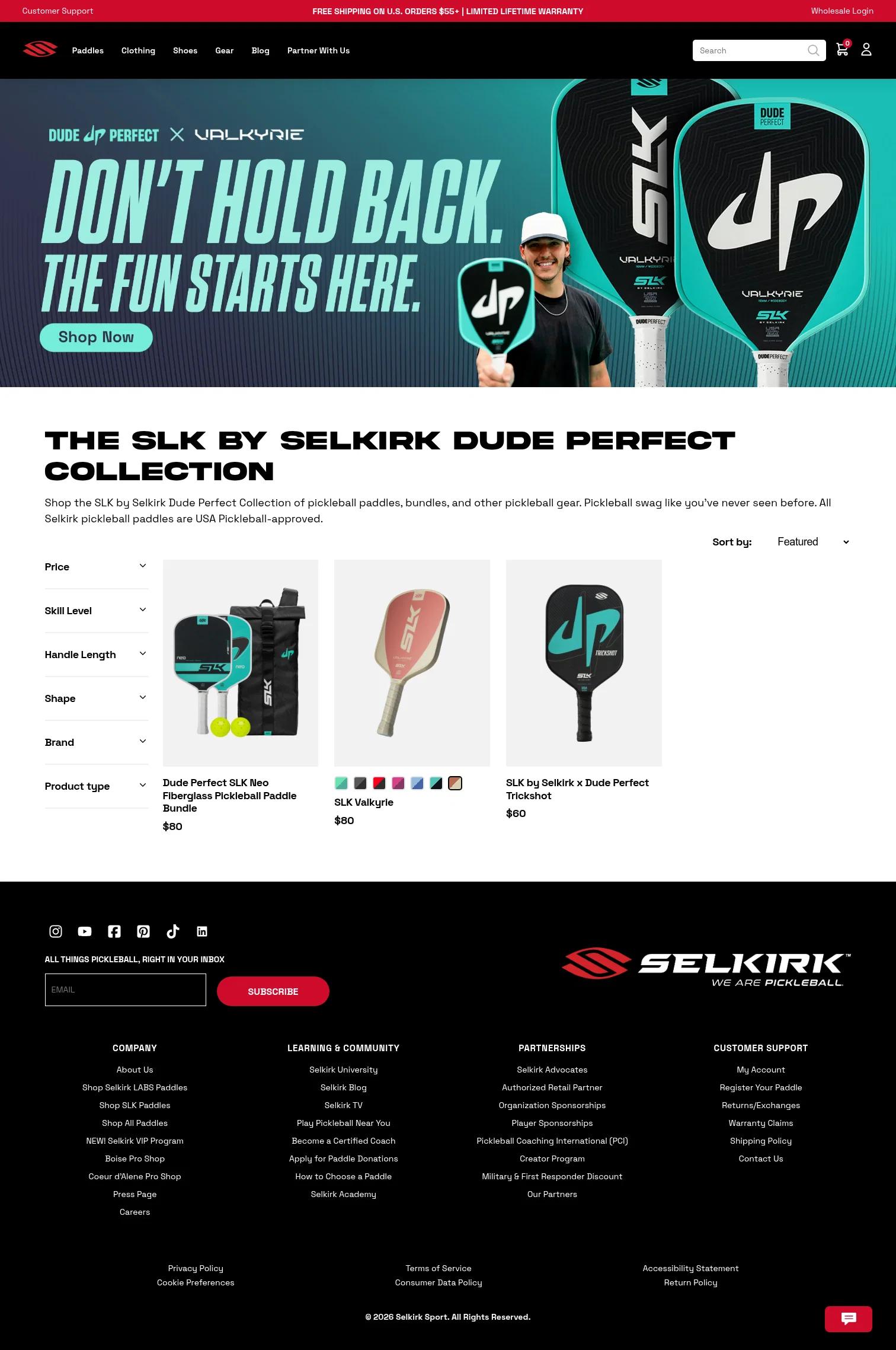 selkirk.com/collections/dude-perfect on desktop