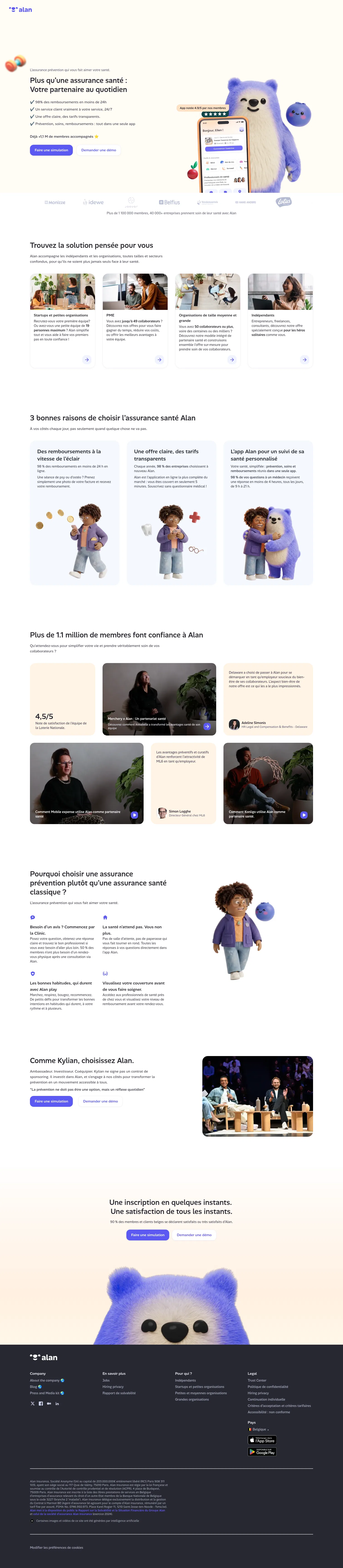 alan.com/fr-be/l/lp-paid on desktop, full screenshot