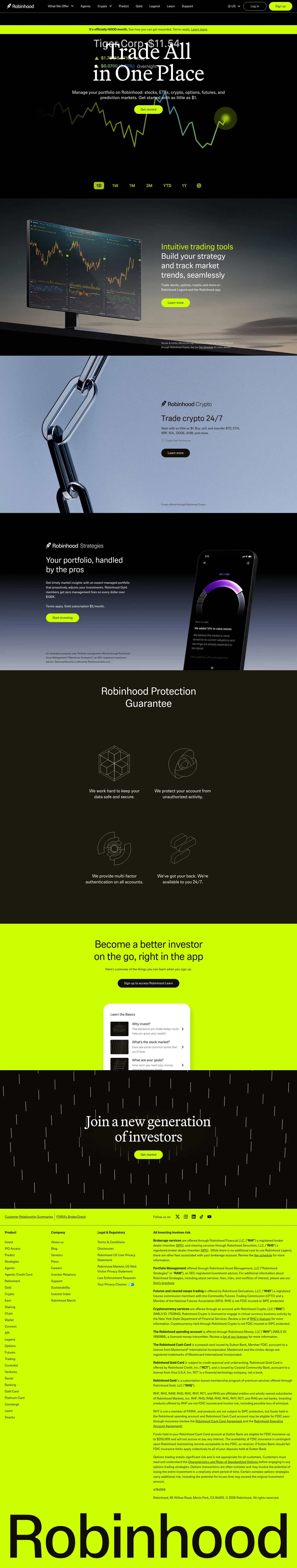robinhood.com/us/en on desktop
