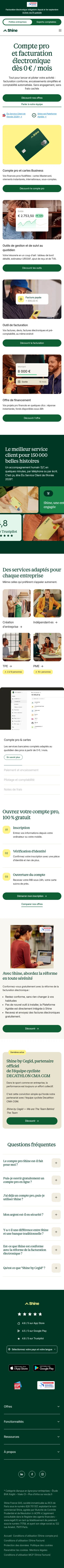 shine.fr on mobile