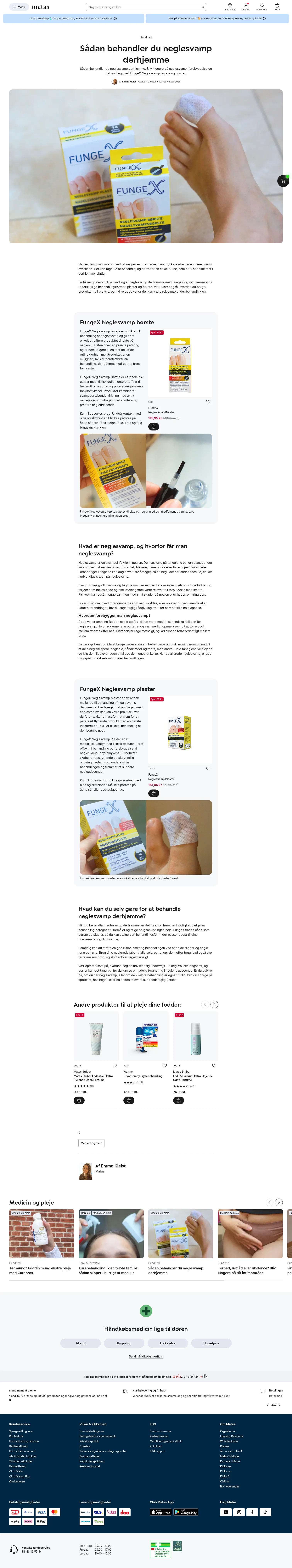 Matas landing page