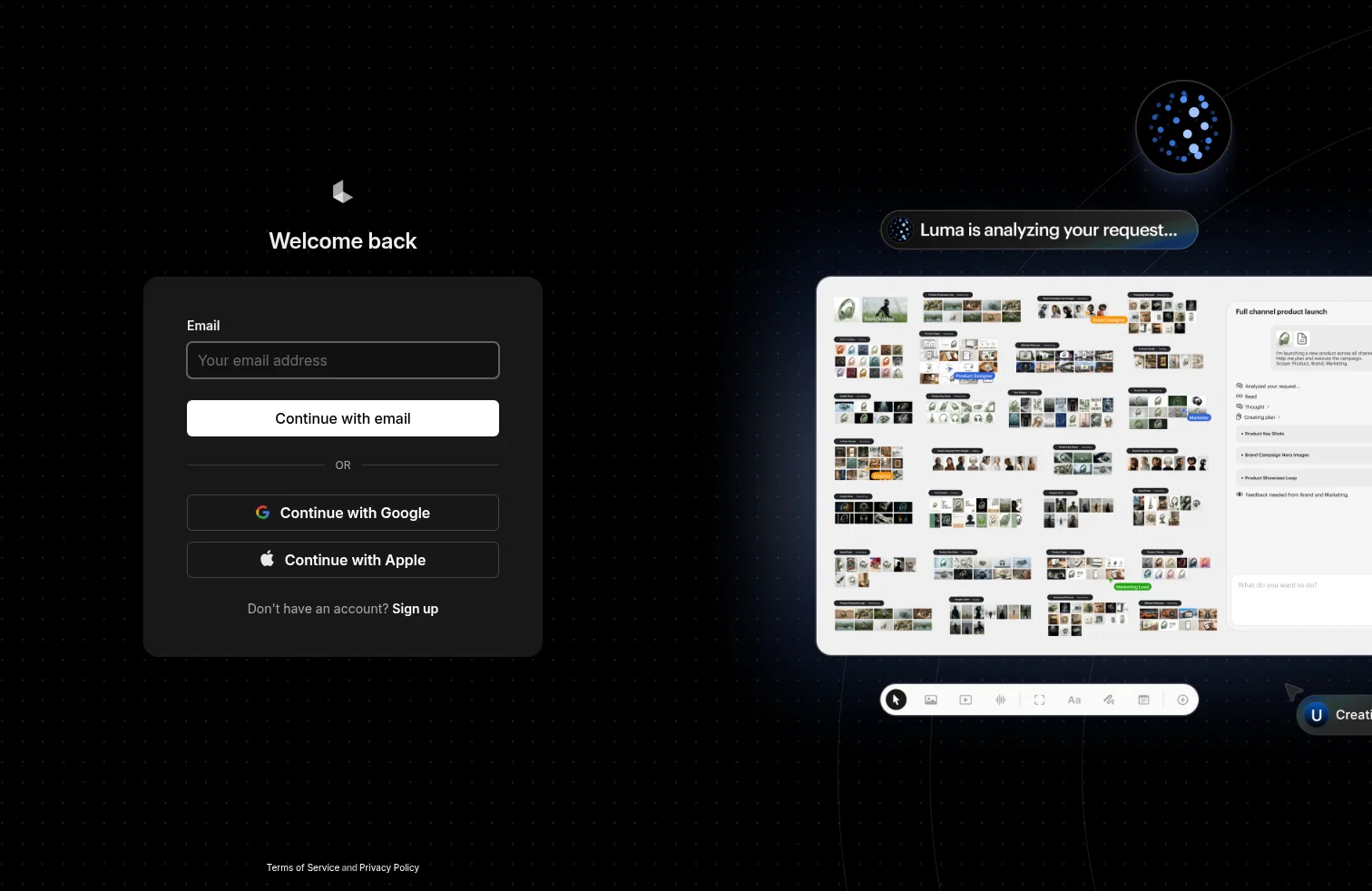 Luma landing page