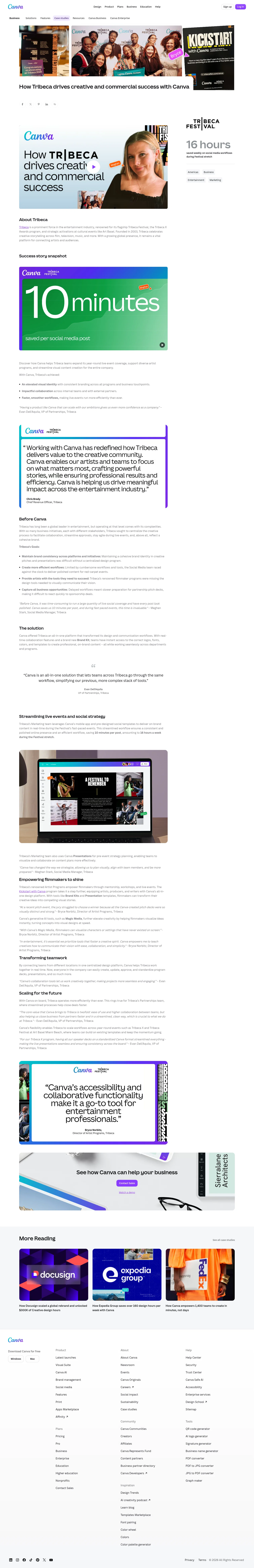 canva.com/business/case-studies/tribeca-festival on desktop