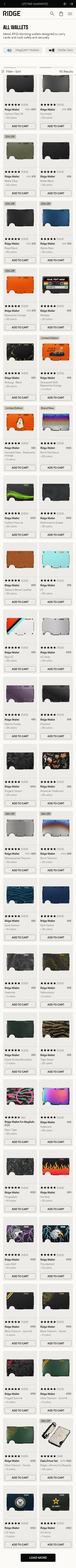 ridge.com/collections/wallets on mobile