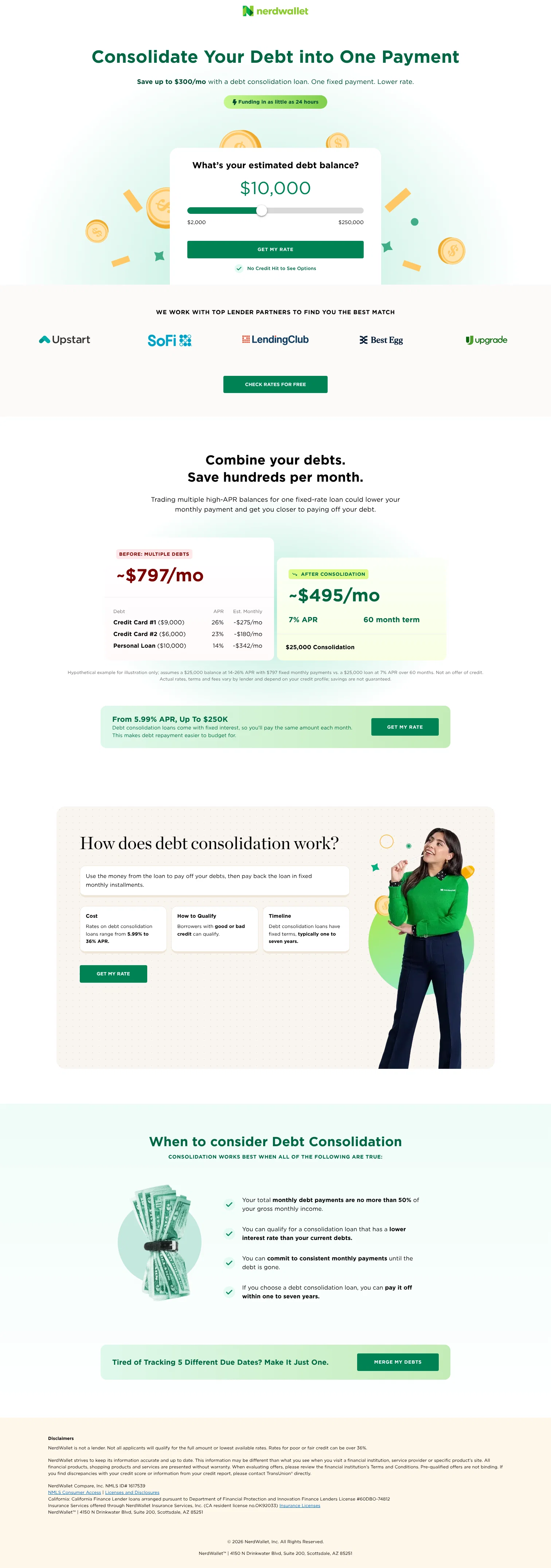 NerdWallet landing page