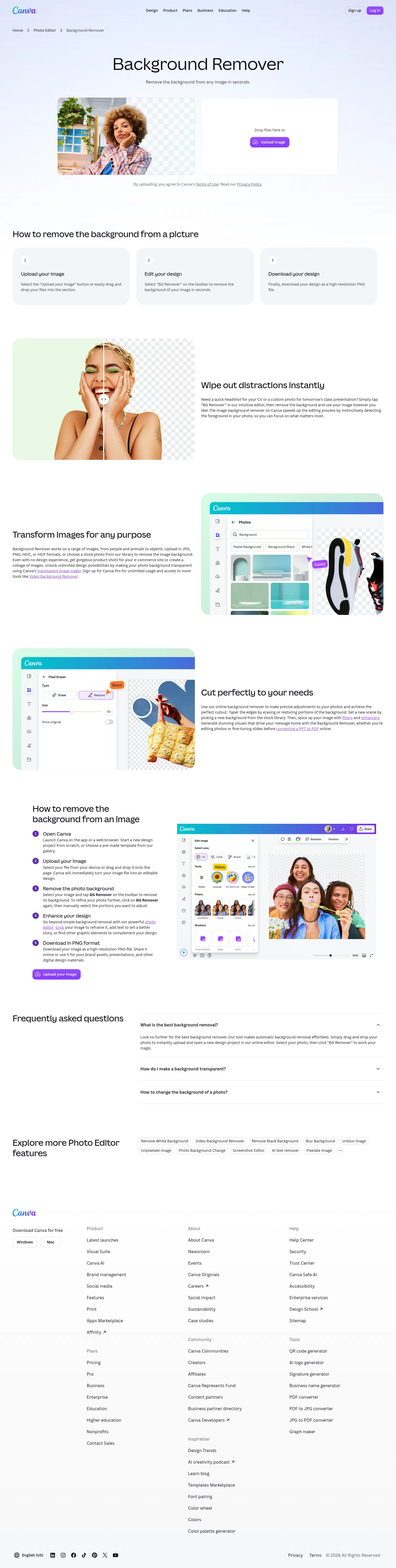 canva.com/features/background-remover on desktop, full screenshot