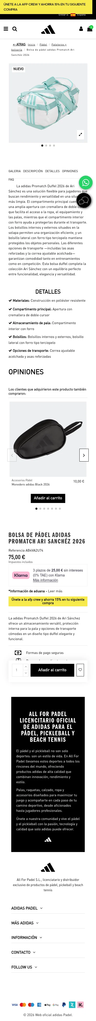 allforpadel.com/es/paleteros-y-bolseria/7798-bolsa-de-padel-adidas-promatch-ari-sanchez-2026-8435739409770.html on mobile