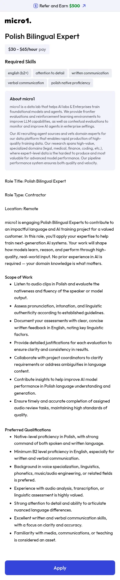 jobs.micro1.ai/post/5c02f61b-b2b2-46a6-a058-26a1f6e64cf7 on mobile