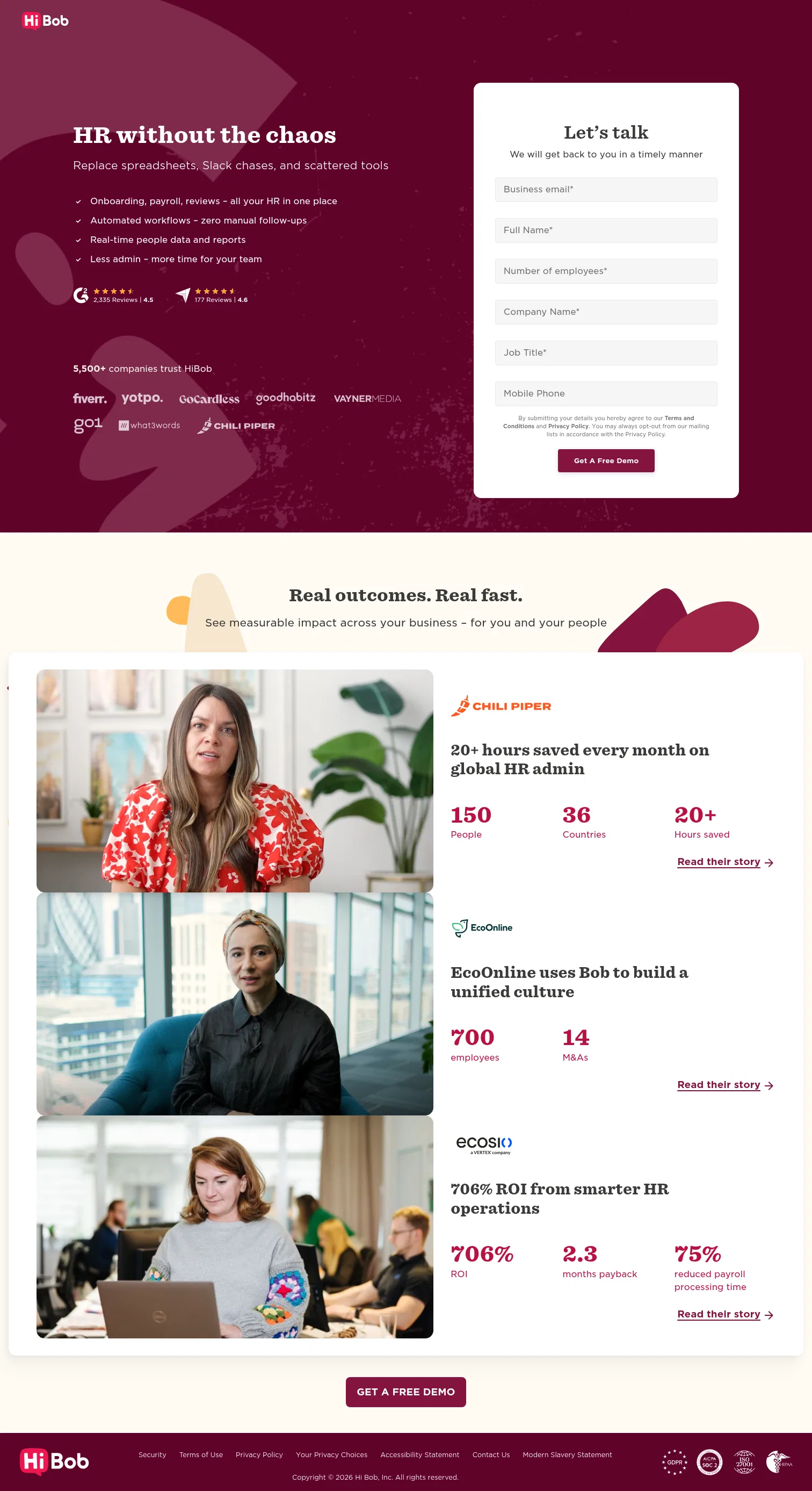 hibob.com/lp/meta-short on desktop, full screenshot