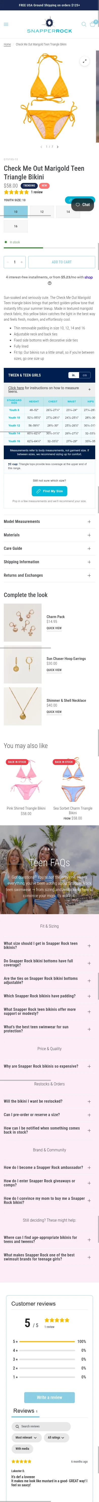 snapperrock.com/products/check-me-out-marigold-teen-triangle-bikini on mobile
