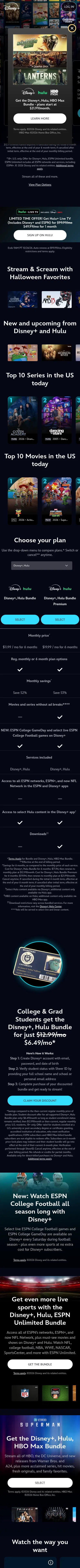 disneyplus.com on mobile, full screenshot