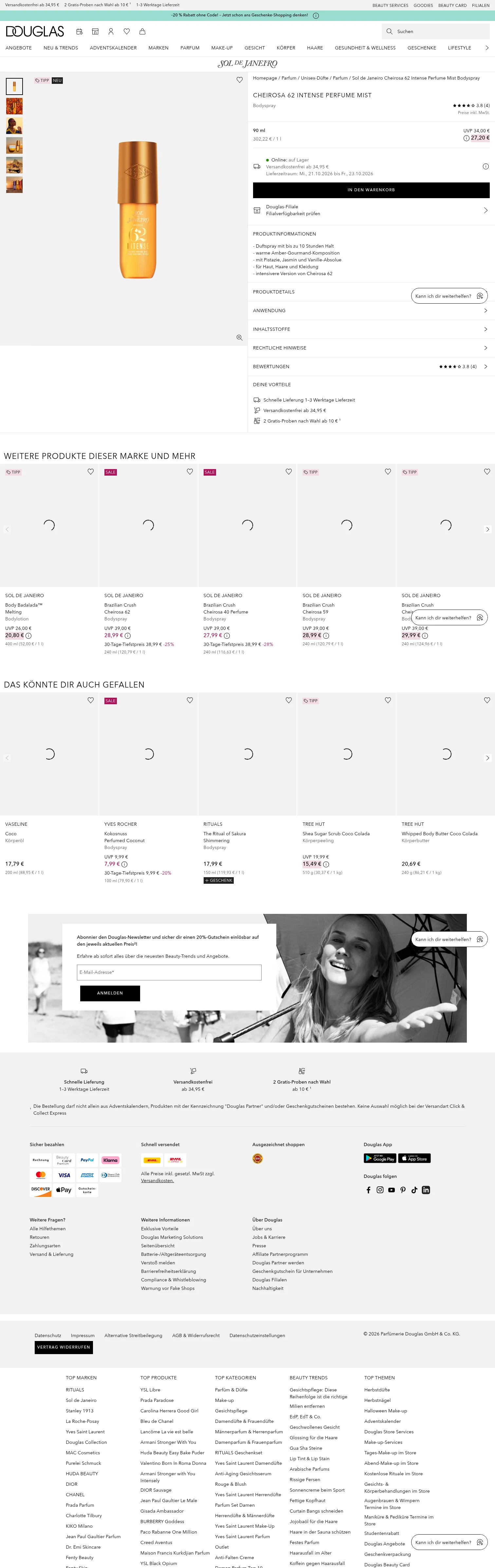 Sol de Janeiro landing page