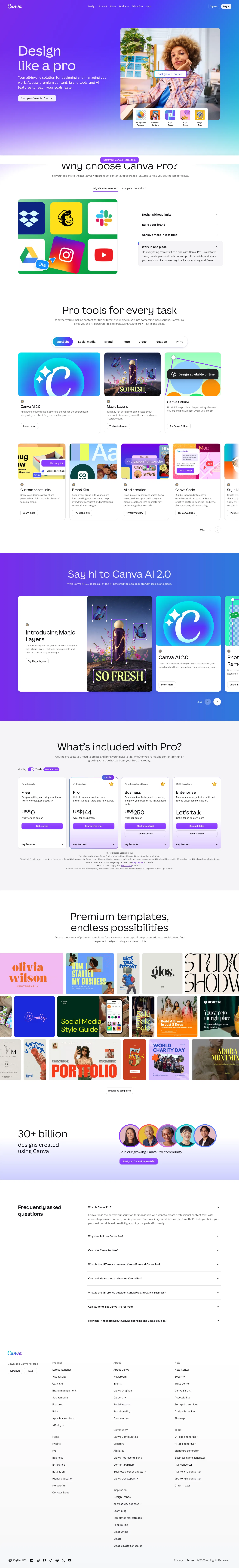 canva.com/pro on desktop, full screenshot